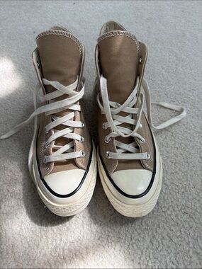 Converse Chuck Taylor All Star High Tops in Taupe & White